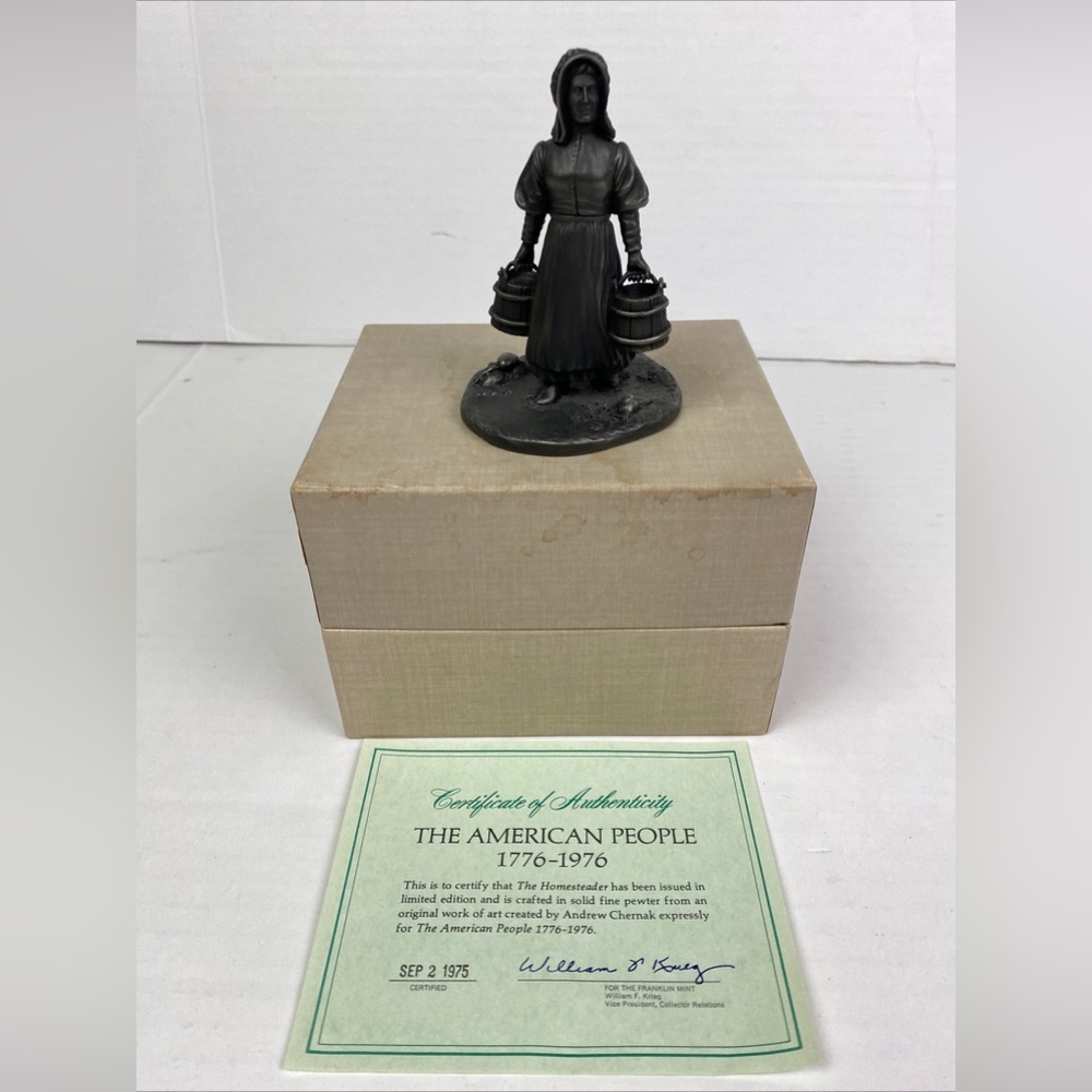 Franklin Mint 1974 The Homesteader 1856-1875 Fine Pewter The American People